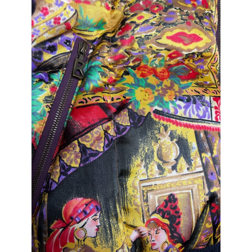 Bogner Vintage Goose Down Puffer Jacket Art Print Colorful Bomber Womens 6 - Picture 3 of 9